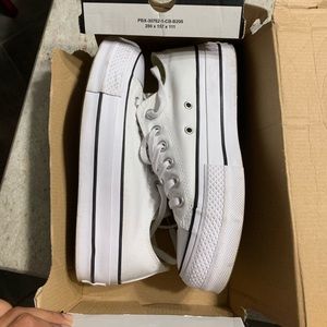 Platform White Converses w/ Black Detail